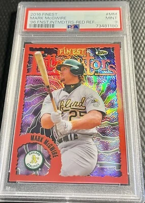 2016 Mark McGwire PSA 9 Finest Intimidators Red Refractor 4/5 A's - Card #MM - Image 1 of 3