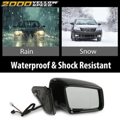 Black Right  Mirror Fit For Mercedes GLE350 ML350 W166 2016-2019 Passenger Side Foto 1 de 4