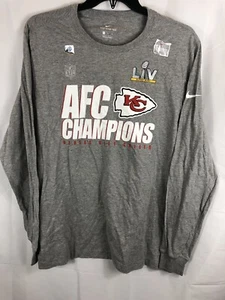 Nike Kansas City Chiefs Shirt 2020 AFC Champions Super Bowl LV NFL Mahomes Kelce - Picture 1 of 5