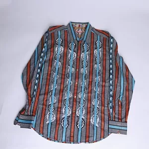 Robert Graham Embroidered Paisley Button Down Men's 2XL Striped Beautiful Color - Picture 1 of 11