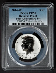 2014-W PCGS PR70 Reverse Proof 50th Anniversary Silver Kennedy Half Dollar PR 70 - Picture 1 of 2