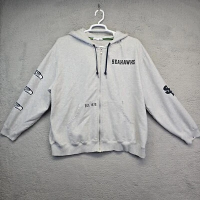 Seattle Seahawks Jacket Women’s Plus Size 2XL Wear Erin Andrews Gray Zip Sweater - Image 1 of 4