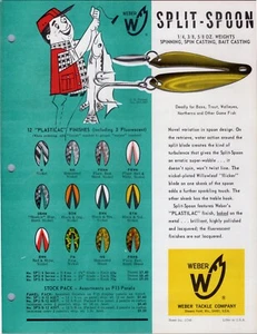 1967 Weber Split Spoons Catalog Pages Print Ads Old fishing Tackle # 0390 - Picture 1 of 2
