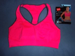 Size M NIP Hanes Pink X-Temp Jog Bra Seamless Racerback Sports Bra B0820 - Picture 1 of 2
