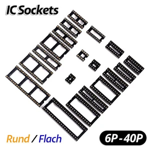 IC Sockel DIP DIL 6 8 14 16 18 20 24 28 polig pin 2,54 Fassungen Halter Socket - Bild 1 von 26