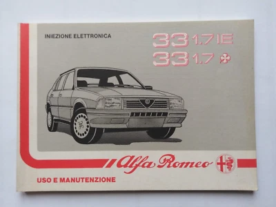 ALFA ROMEO ALFA  33  1700  IE  LIBRETTO USO E MANUTENZIONE   06/1988      (830) - Immagine 1 di 4