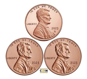 2023 S,P&D Lincoln Cents / Pennies Uncirculated and S Proof Update Set All 3 - Picture 1 of 2