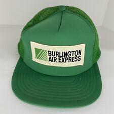vtg Burlington Air Express Patch Mesh Men's Green Adjustable SnapBack Hat Cap