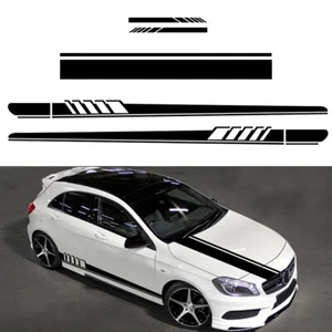 Falda Lateral Espejo Cuerpo Capucha Vinilo Carreras Rayas Calcomanías Coche Universal Pegatina EE. UU. - Imagen 1 de 7