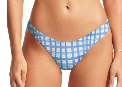 CALÇA BIQUÍNI Seafolly Reino Unido 8 Azul AMALFI CHECK HIPSTER RRP £50 (111) - Imagem 1 de 4