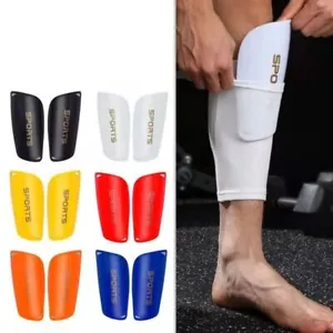 1 Pair Blue Black White Soccer Shin Pads Cover PE Leg Guard Kids Boys Men - Picture 1 of 18