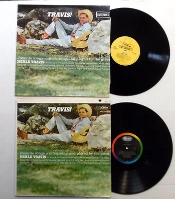MERLE TRAVIS Travis! LP lot of 2; Stereo Reissue & Mono Capitol Foto 1 de 2