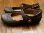 Taos Applause Espresso Brown Leather Mary Jane Flats Women's size 39 USA 8