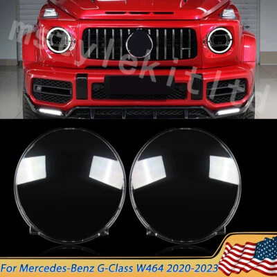 Um par de tampa de lente de farol dianteiro para 2020-2022 2023 Mercedes-Benz Classe G W464 - Imagem 1 de 4