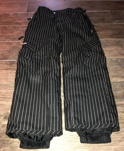 DNA Ride Descente Size 10 Insulated Ski Snow Pants Junior Youth Black White - Picture 1 of 8
