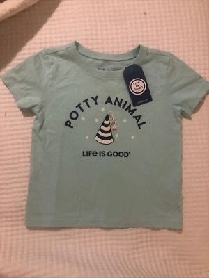 Life Is Good Potty Animal Crusher Tee Blue Size 4T NWT - Image 1 of 4