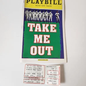 TAKE ME OUT original 2003 Broadway cast playbill COLOR cover version - Picture 1 of 3