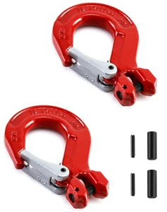 5/16" Clevis Slip Hook with Latch, 2 Pack, 2470 Lbs Load Limit, Grade 80 Drop Fo - Picture 1 of 12