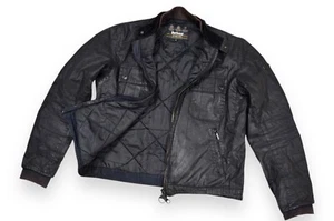 Men's Barbour Oil International Jacket Wax Black Motorcycle England Size L - Picture 1 of 19