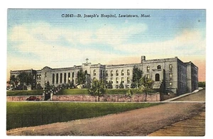 (7235) C1935 P/C LEWISTOWN, MONT., ""ST. JOSEPH'S HOSPITAL"" L.INNEN FINISH - Bild 1 von 2