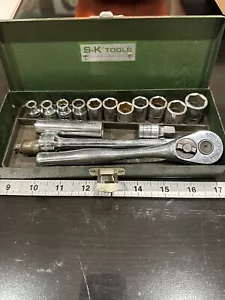 Vintage S-K Tools 3/8" Drive Short Metric Socket Set 6 Point 7–17 Cornwell - Picture 1 of 15