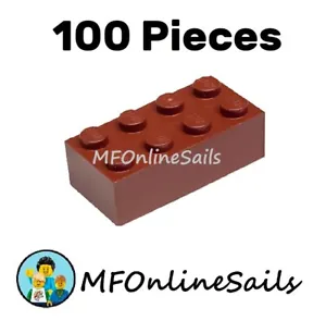 100x LEGO 2x4 Reddish Brown Bricks Piece # 3001 - BULK large bricks - Picture 1 of 4