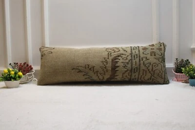 Vintage Decorative Rug Pillow, 12x36 inc Lumbar Rug Pillow, Cushion Cover, - Image 1 of 4