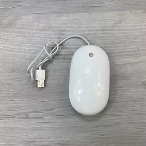 Apple A1152 White Wired USB 2.0 Comfort Grip Optical Scroll Touch Mighty Mouse - Picture 1 of 6