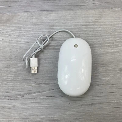 Apple A1152 White Wired USB 2.0 Comfort Grip Optical Scroll Touch Mighty Mouse - Image 1 of 4