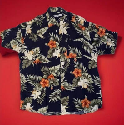 Alex Cannon Hawaiian Shirt Short Sleeve Floral Cruise Vacation Men L - Image 1 of 4