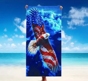 Patriotic Eagle Handtuch Strand, Pool extra groß, 29,5 x 59 cm weich, schnelltrocknend - Bild 1 von 4