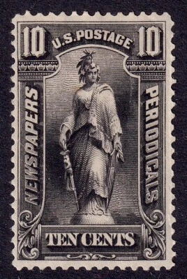 US Scott PR105, 1895 Statue of Freedom, 10c black, H MINT - Image 1 of 2