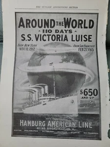 1912 Hamburg American Line SS Victoria Luise cruise ship vintage ad - Picture 1 of 1