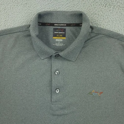 Greg Norman Tasso Elba Polo Shirt Mens Large Gray Five Iron PlayDry Golf - Image 1 of 4
