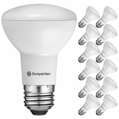 Sunperian 12 Pack BR20 LED Flood Bulb 6W 6500K Ultra Daylight 550lm Dimmable E26 - Image 1 of 4