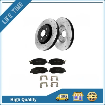 11.7in Front Drilled Brake Rotors Ceramic Pads for 2007 -2009 Hyundai Santa Fe Foto 1 de 4