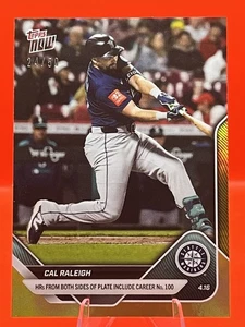 Cal Raleigh 2025 Topps Now #76 Gold Foil 24/50 Career HR 100 Both Sides of Plate - Bild 1 von 2