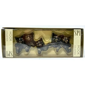 Massiver Messing Kätzchen Wandhaken Katze Dekor SPI Kollektion Neu im Karton - Bild 1 von 3