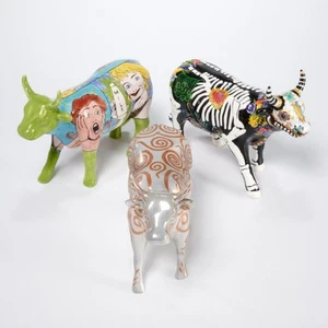 Cow Parade Wall Street Bull Figurines Day of Dead Milk Comic 7337 7336 7306 Lot - Picture 1 of 10