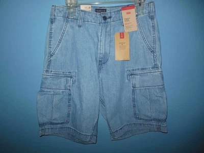 Pantalones Cortos de Carga Levis Denim Carrier 30x9 Lavado Ligero Para Hombres Nuevos con Etiquetas Foto 1 de 3