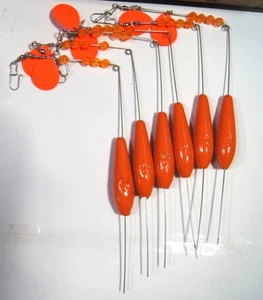 Rocky 8" Bottom Bouncer, 4. Hellrot Orange Körper, Perlen, Attraktor, 6 pro Packung - Bild 1 von 3