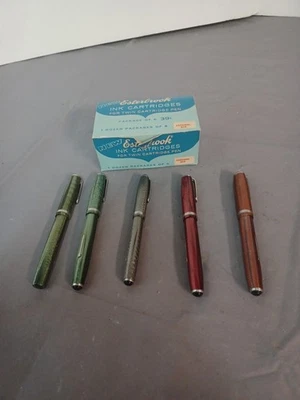 Lote de 5 plumas estilográficas Esterbrook y caja de cartuchos de tinta  Foto 1 de 4