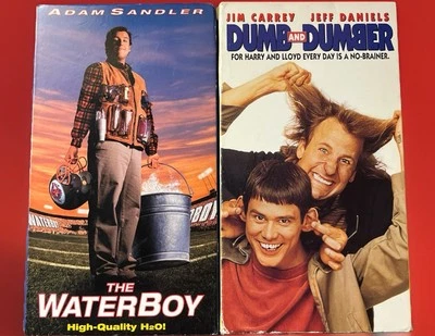 90s Comedy VHS Movie Lot Bundle - The Waterboy & Dumb And Dumber - FREE SHIPPING - Image 1 of 4