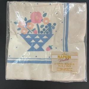 Cesta de 50 servilletas de almuerzo vintage sin abrir con sello - Imagen 1 de 7