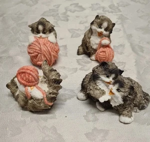 Vintage Cats Set Of 4 Artefice Ottanta Figurine Italian Handmade - Picture 1 of 9