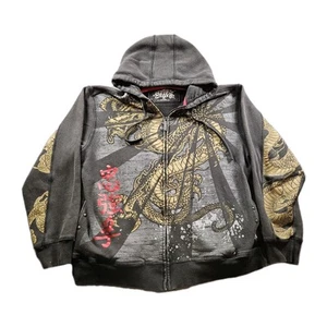 DE COLECCIÓN Top Pesado Y2K Dragón Cremallera Completa Sudadera con Capucha Talla XL ENVÍO RÁPIDO - Imagen 1 de 10