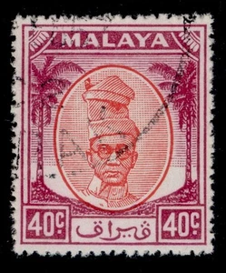 MALASIA - Perak GVI SG144, 40c rojo y morado, BIEN USADO. Gato 10€. - Imagen 1 de 1