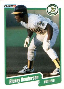 1990 Fleer #10 Rickey Henderson Oakland Athletics A's Card