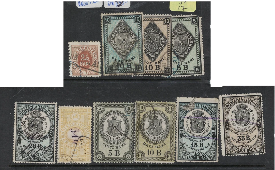 Rumania 1800 Ingresos Lote de 10 VFU (17dyj) Foto 1 de 1