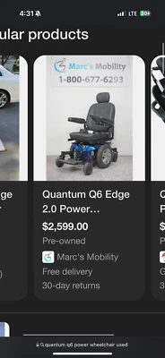 Silla de ruedas eléctrica Quantum Q6 Edge Foto 1 de 4